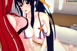 rias leaves but akeno begs for more in hs dxd ntr madness