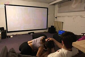 stepsiblings bang hard during disney flick for family fun