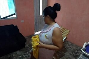 I call my neighbor for help and end up fucking his big dick