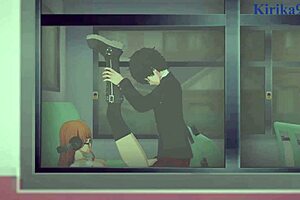 Futaba Sakura, Ann Takamaki, and Ren Amamiya in intense hentai sex with big tits.