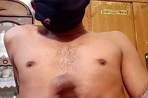 Steamy scene of a gay Muslim boy with a big cock enjoying a sensual massage with oil