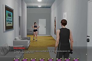 3D cartoon with Japanese-style monsters and big cocks in gym and other places