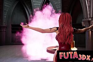 futa3dx - hot redhead summons blonde bick dicked futa succubus demon to fuck her