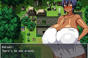 Big-boobed Natsuki loves to pee in public in anime game