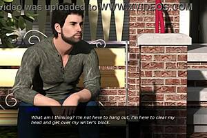 Beautiful anime with big boobs in a porn game called Pine Falls 8