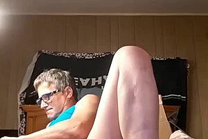 Solo anal dildo insertion play