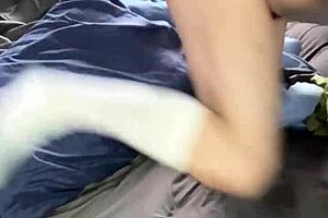 sexy guy in panties shoots a huge load 😈