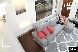 Nanny Cam Catches Petite Brunette Charity Masturbating, Then Gets Fucked Doggy Style