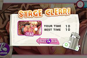 Hentai game with a beautiful girl cleaning up a paradise