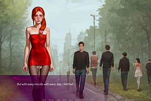 3D animated blowjob and bukkake action with a hot redhead