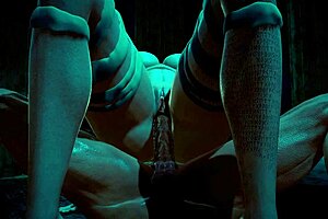 3d elf enjoys a big dick in this uncensored hentai animation