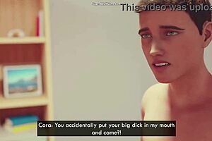 3D game with young man and stepmother's intense oral sex