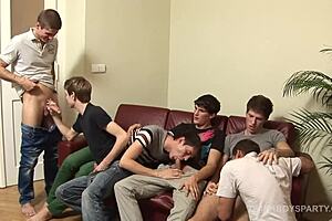 twinks in bareback gangbang orgy, so hot!