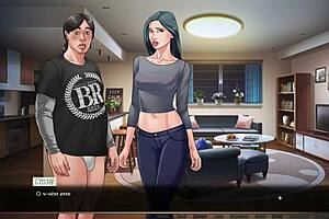 Outdoor anime gameplay with natural tits and boobs