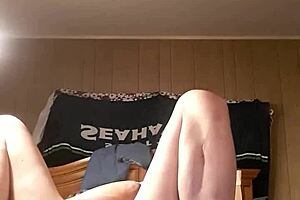 Solo anal dildo insertion play