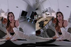 dark room vr experience with josephine the scandal girl in brunette pov scene