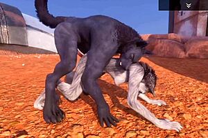 Wild animal sex in the great outdoors with a hot wolf
