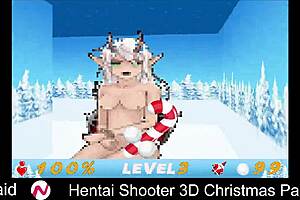 Christmas-themed 3D animated shooter with anime babes and monsters