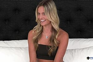 Natural tits blonde gets double penetration and facial