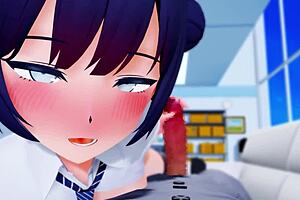 Kisaki Handjob In 3D Cartoon Anime Hentai