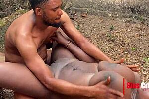 outdoor sex with big black cock leading to wet orgasm in hardcore hentai style