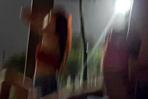 Risky Street Handjob for Hot Redhead at Bus Stop