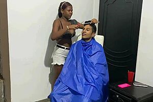 I get a haircut with a rough fuck from an estylist