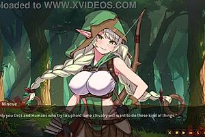 The continuation of the anime-style game with elf impregnation