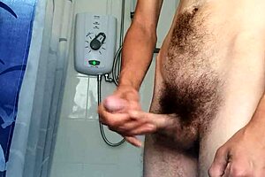 Gay twink caught masturbating with big ass