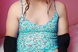 Big Ass Sexy White Boy Crossdresser Sissy Kitty Dancing in Cowgirl Style