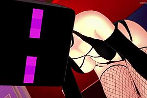 La Novia Esta Muy Caliente Viste Medias De Red Y Mascara De Enderman Lista Para Follar Antes De Dormir Hentai 3d Minecraft