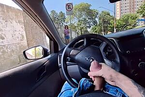 Risking public handjob while asking stranger for directions