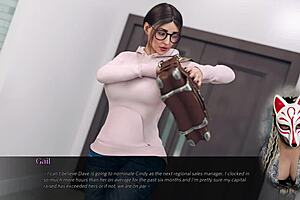 Man, I’m obsessed with this sexy secretary’s huge boobs, damn hot fox!