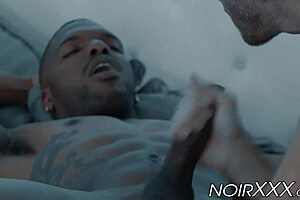 Max Adonis, a tattooed black gay, has anal sex with his athletic partner
