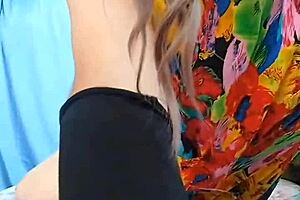 Big Ass Sexy White Boy Crossdresser Sissy Kitty Dancing in Cowgirl Style