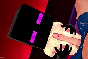 La Novia Esta Muy Caliente Viste Medias De Red Y Mascara De Enderman Lista Para Follar Antes De Dormir Hentai 3d Minecraft