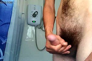 Gay twink caught masturbating with big ass