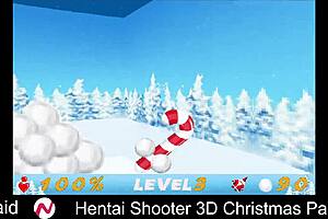 Christmas-themed 3D animated shooter with anime babes and monsters