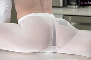 Sexy Teen Babe Rips Open Her Stockings, Spreads Wide In Missionary, Gets Tight Pussy Fucked By Cock.