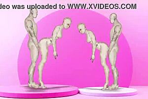 Twins intensely fucking girls in hentai style