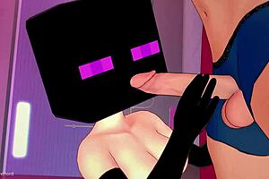 La Novia Esta Muy Caliente Viste Medias De Red Y Mascara De Enderman Lista Para Follar Antes De Dormir Hentai 3d Minecraft