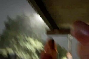 Risky Street Handjob for Hot Redhead at Bus Stop