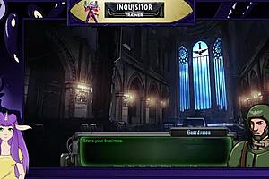 i'm training this muscular bodybuilder with dildo in warhammer 40k anime