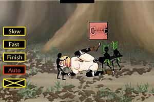 Japanese game gallery with elf and other supernatural creatures getting naughty