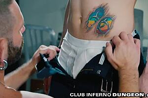 Deepthroat twink police officers in action in Clubinferno