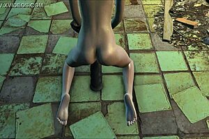 Blonde teen uses dildo in Fallout 4