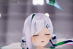 Amane Kanata's dark green outfit and creampie scenes in 3D