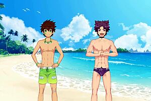 The start of the beach episode in Camp Buddy, Yoichi route, part 09