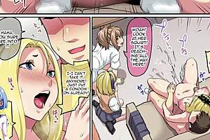 Gal brings friend, gets overwhelmed in hentai adventure.