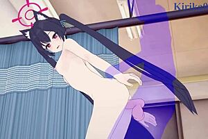 Yozakura Kirara and Kuromi Serika have intense sex in Blue Archive hentai